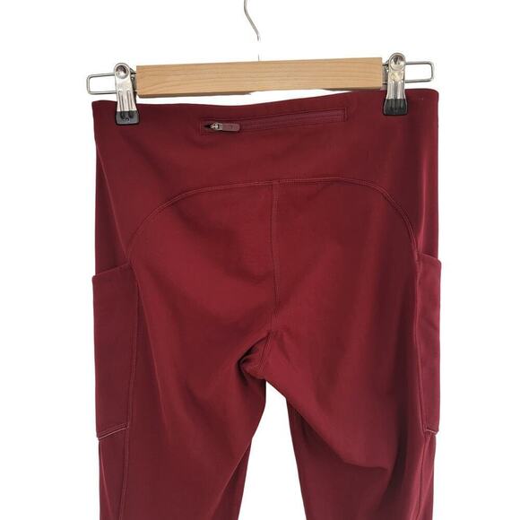 Lululemon Maroon Red Wunder Under High Rise Luxtreme Cropped Tight Leggings SZ 2 - Picture 8 of 8